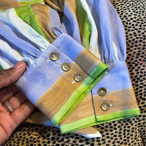 Zara Multicolor Striped Wrap Blouse - Picture 7 of 8